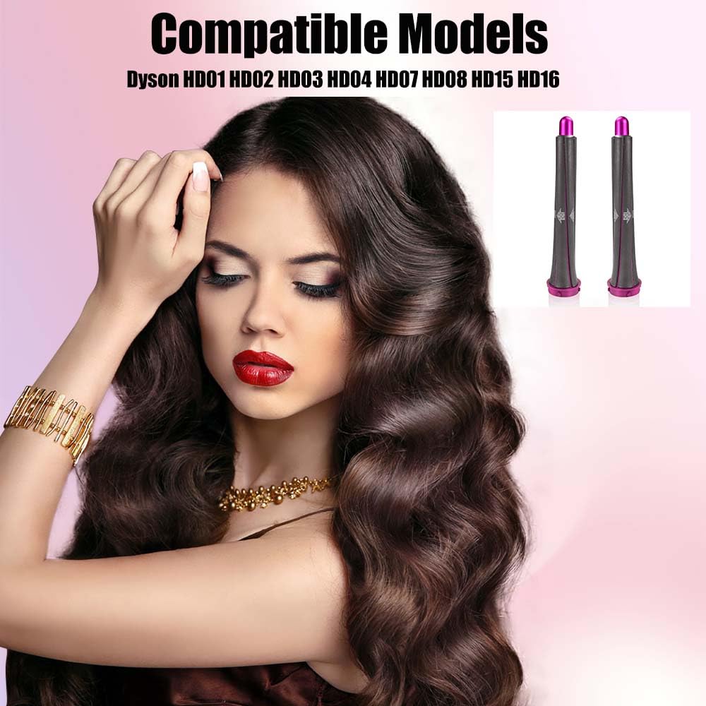 1 paio di barili lunghi da 20 mm per arricciacapelli Dyson Airwrap Styler per Dyson HD01 HD02 HD03 HD04 HD07 HD08 HD15 HD16 con 2 adattatori, conversione asciugacapelli in ferro arricciacapelli