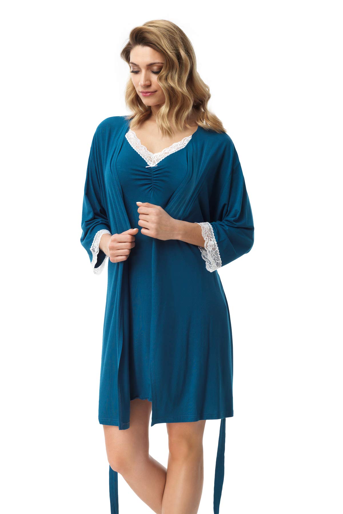 E.femme Women's Petrol E.femme® Kaja 639 Dressing Gown Viscose/Elastane, 16