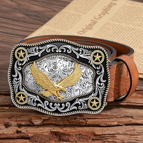 Image of Cowboy Belt Buckle for Men Western Cowgirl Rodeo Longhorn Bull Belt Buckles