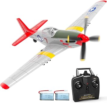 RC Plane 4-CH RC Airplane P51 Mustang Ready to Fly, WWII Remote Control Plane with Xpilot Stabilization System, One Key Aerobatic 761-5 RTF