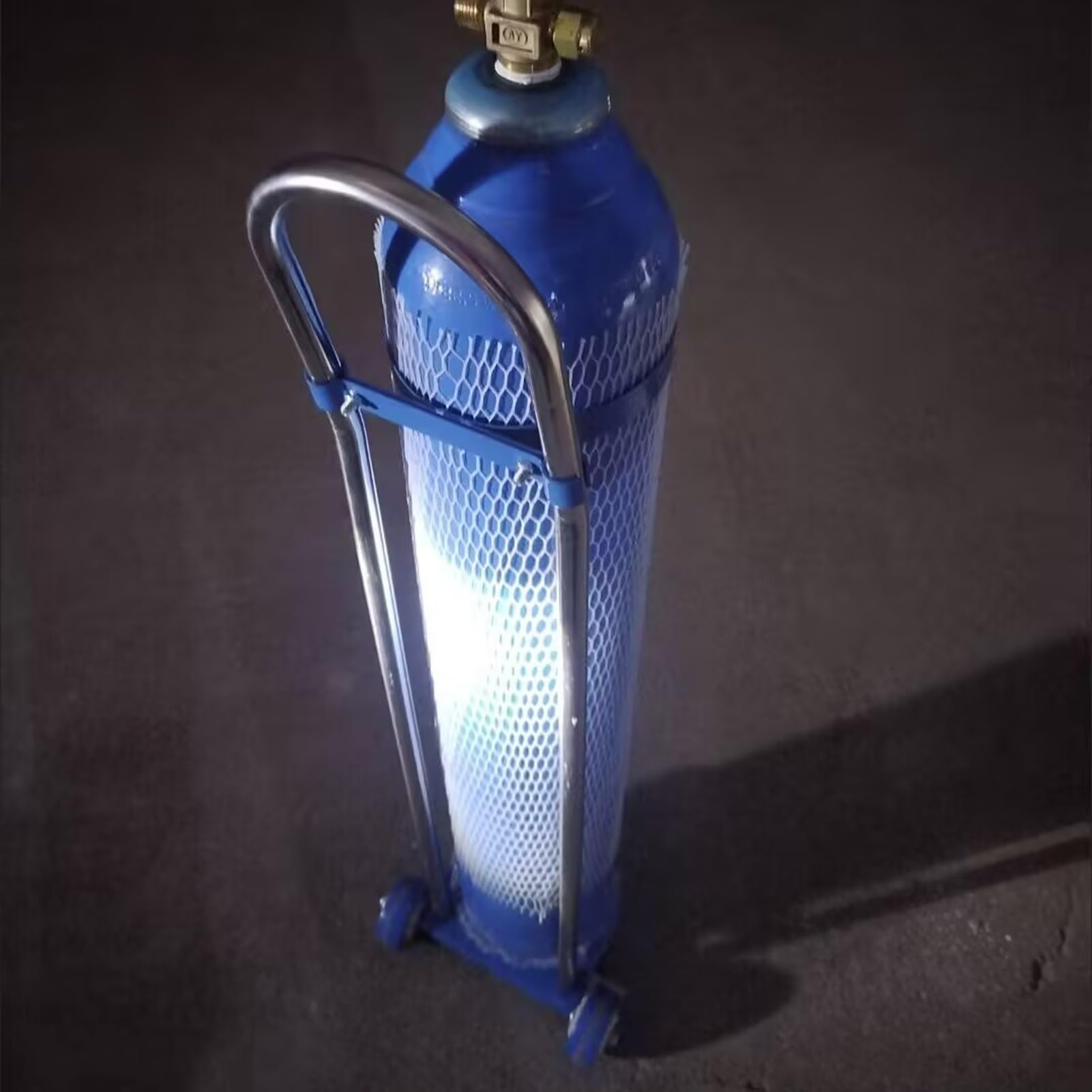 Stojak na Butle Tlenowe Mały, Przenośny Wózek do Transportu Butli, Stojak na Tlen Medyczny do Szpitala/Domu, Wózek na Butle Tlenowe z Kółkami(H-80cm(31 1/2"))