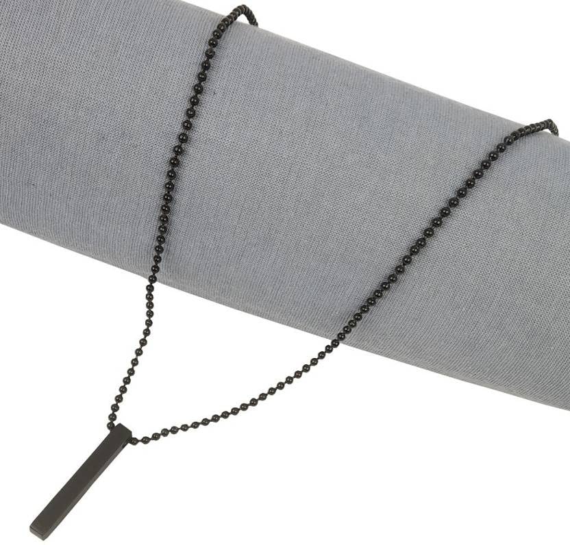 Beautivia Metal Fancy & Stylish Black 3D Vertical Bar Cuboid Stick Custom Name Locket Pendant Necklace With Chain Jewellery Set (Black) For Unisex Adult (B0B1BGT9Z5) Amazon Price History, Amazon Price Tracker