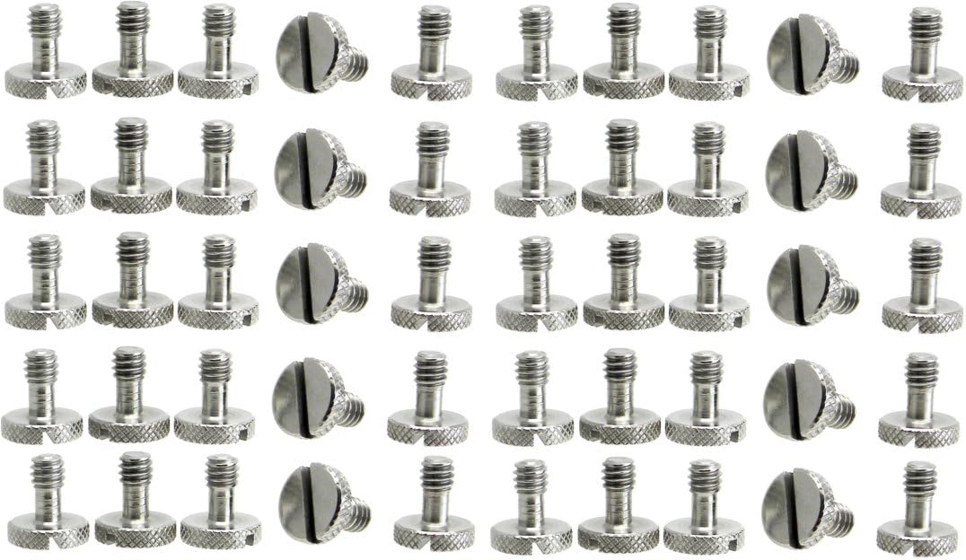 Steel Screws 1/4" Tripod Quick Release QR Plate Camera Flathead Slot Stainless SS ideal for Manfrotto / Sachtler (50)