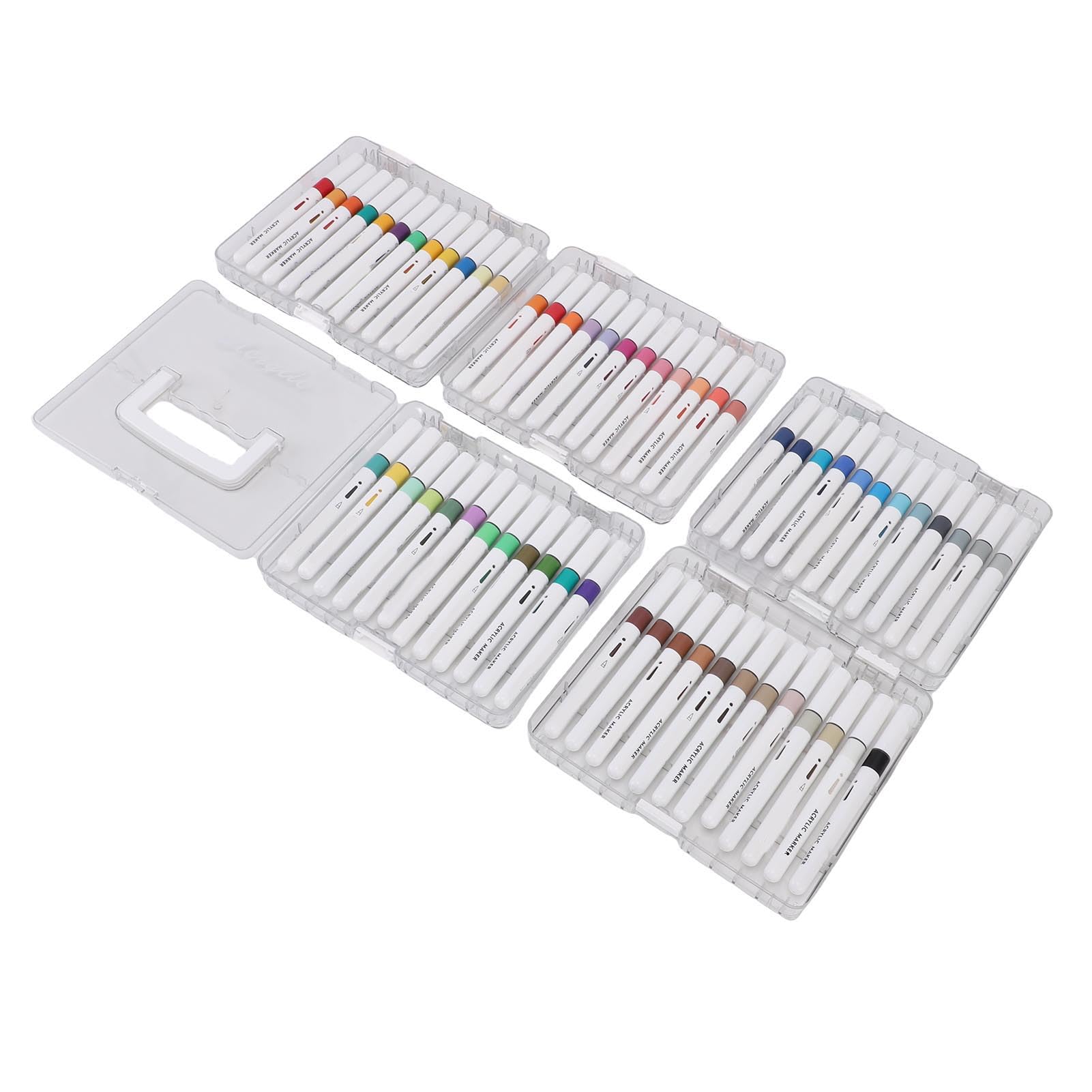 EMUKOEP 60-Farben-Farbmarker-Set mit Kräftigen und Leuchtenden Farben, Direkt-Flüssig-Acryl-Farbstift für Leinwand, Holz, Papier, Stoff, Perfekt für Künstler, Projekte und Basteln, Tolle Geschenkidee