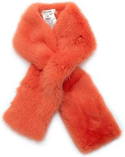 Celine Pre-Loved Estola de Visón Naranja