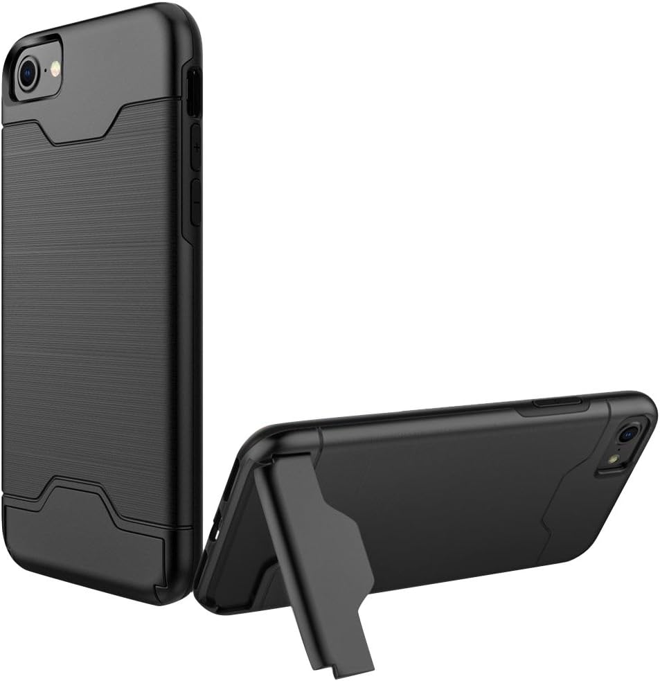 iPhone 7 Case, iPhone 8 Case, Zimoch Heavy Duty and Anti-Scrtatch Full Protective Cover with Kickstand Dual Layer Wallet Design with Card Slots for Apple iPhone 7 (2016) / iPhone 8 (2017)
