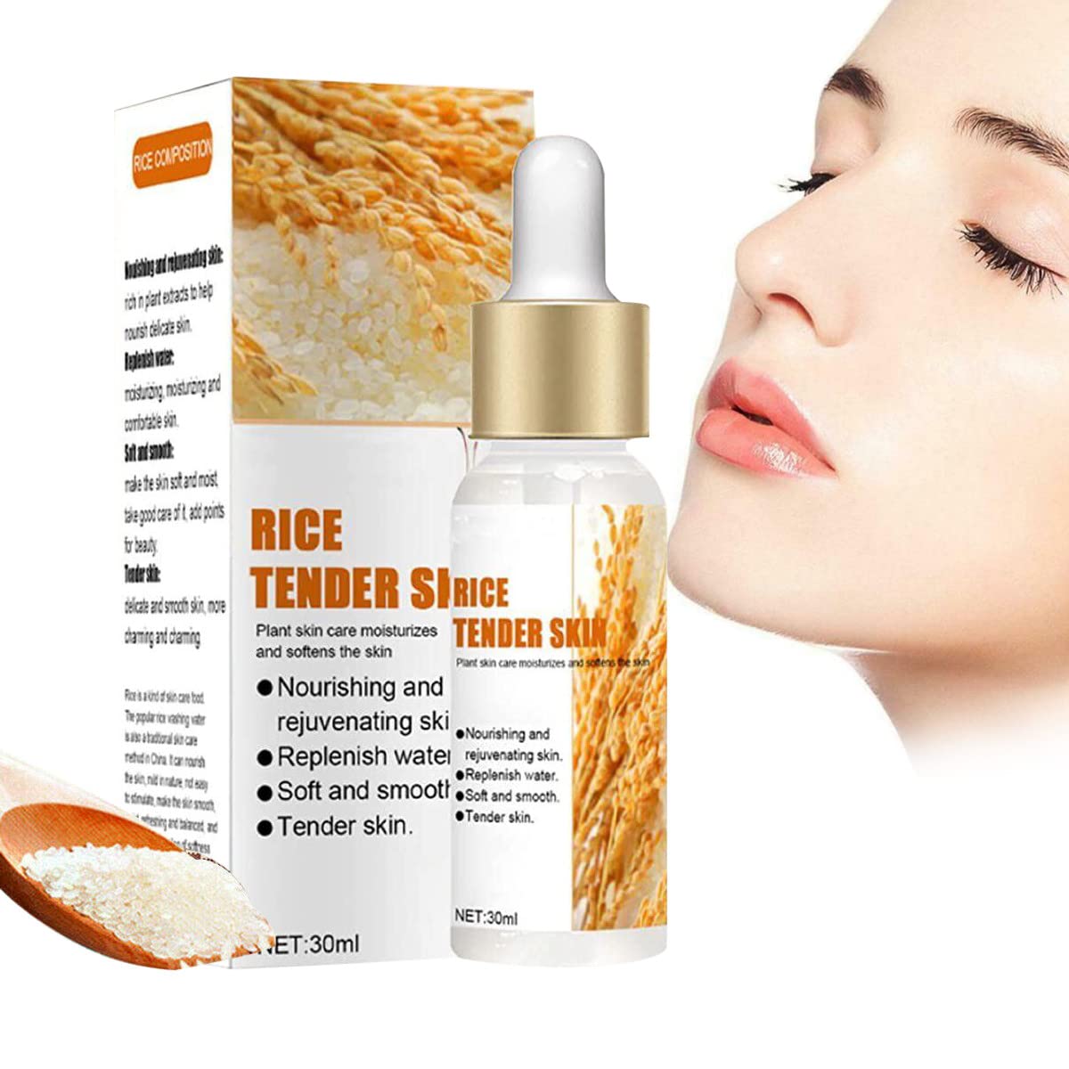 Purast Japanese Fermented Rice Essense, Puraect Fermented Rice Water Serum, Collagen Anti-wrinkle White Rice Face Serum, Deep Moisturizing High Hydrating, Anti-Aging (1pc)