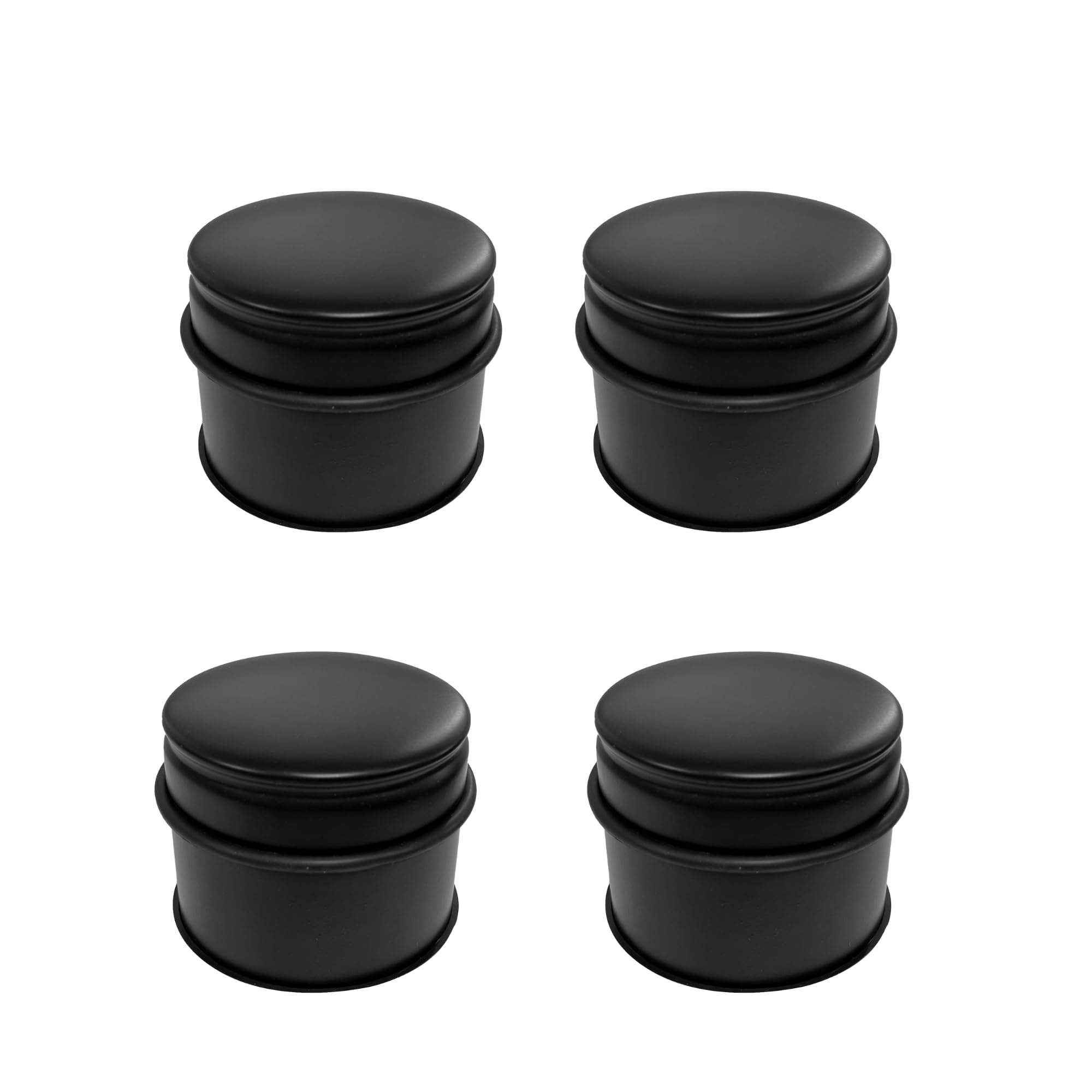 Perel Set aus 4 Türstoppern aus Edelstahl, je 1,1 kg, Ø9x7,5 cm, rutschfeste Gummibasis, kratzfest, kein Bohren erforderlich, matt schwarz, schwer, freistehend, modernes Design für Zuhause und Büro