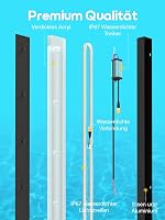 AOEH Villa hosszú LED fali lámpa fekete alumínium IP65 vízálló kültéri kert, terasz, nappali és hálószoba, 150 cm, 48 W, meleg fény 6
