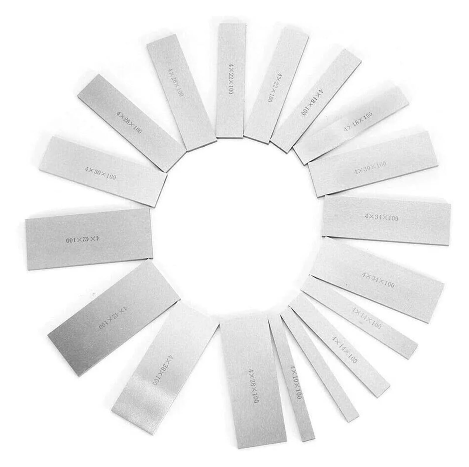 Bloques patrón paralelos Juego de bloques de acero de precisión endurecidos, 9 pares (18 piezas), 100 x 4 mm
