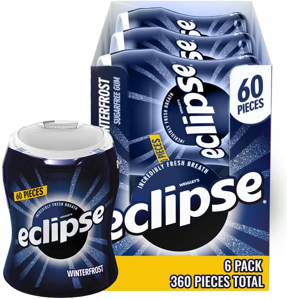 Eclipse Winterfrost Sugarfree Gum, 60 Count (Pack of 6)