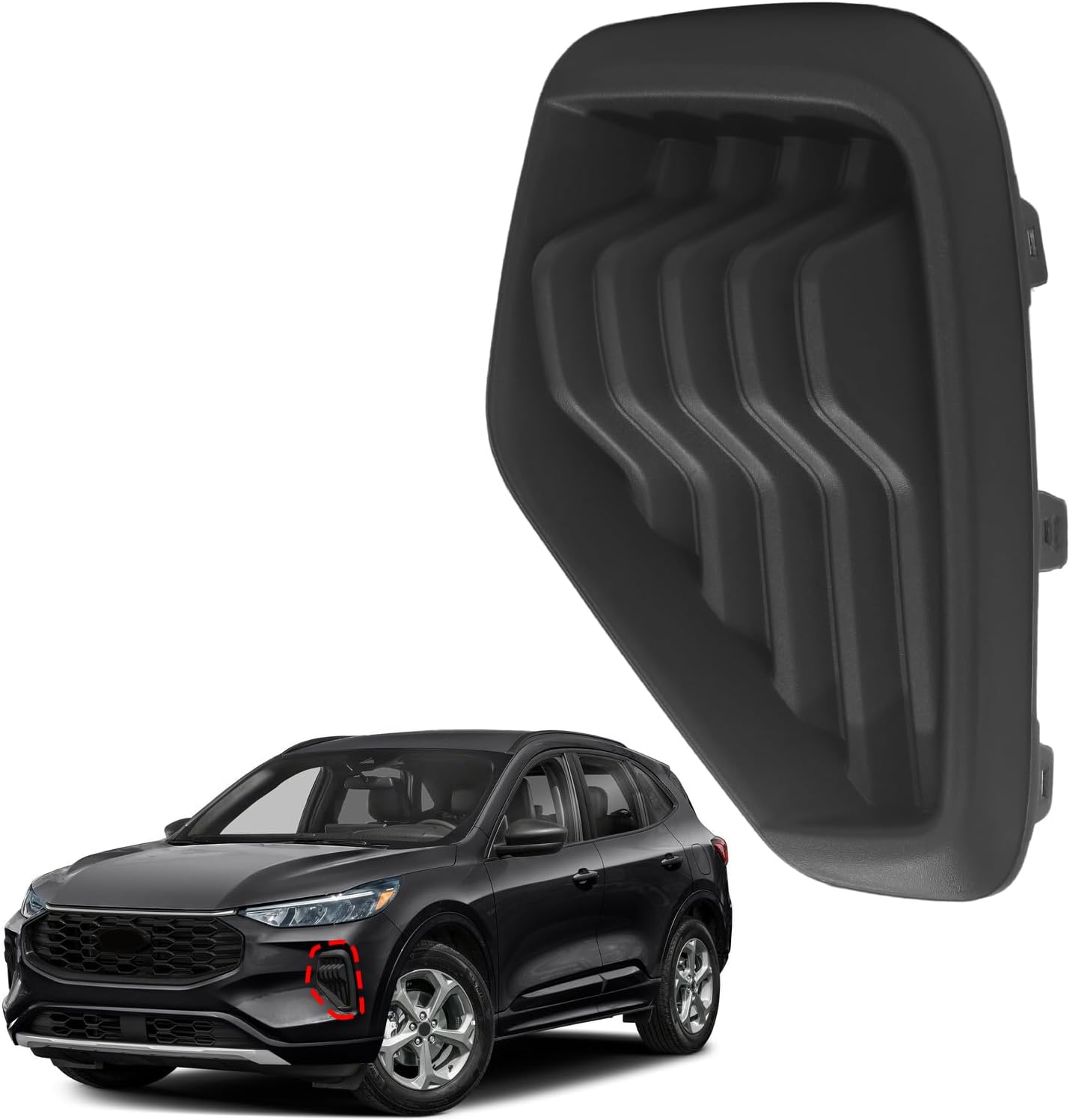 BXZ Front Bumper Insert Driver Left Side Fog Light Lamp Cover Outer Grille For Ford Escape 2023 2024 2025