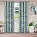 Produktbild Superior Bohemian Trellis Quality Soft, Insulated, Thermal, Woven Blackout Grommet Printed Curtain Panel Pair (Set of 2) 52" x 63" - Teal