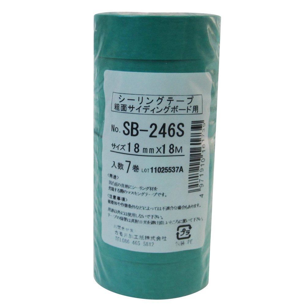 KAMOI - Cinta de sellado para superficies rugosas (7 rollos) 18 mm x 18 m [SB246S] Cilindro (importación de Japón)