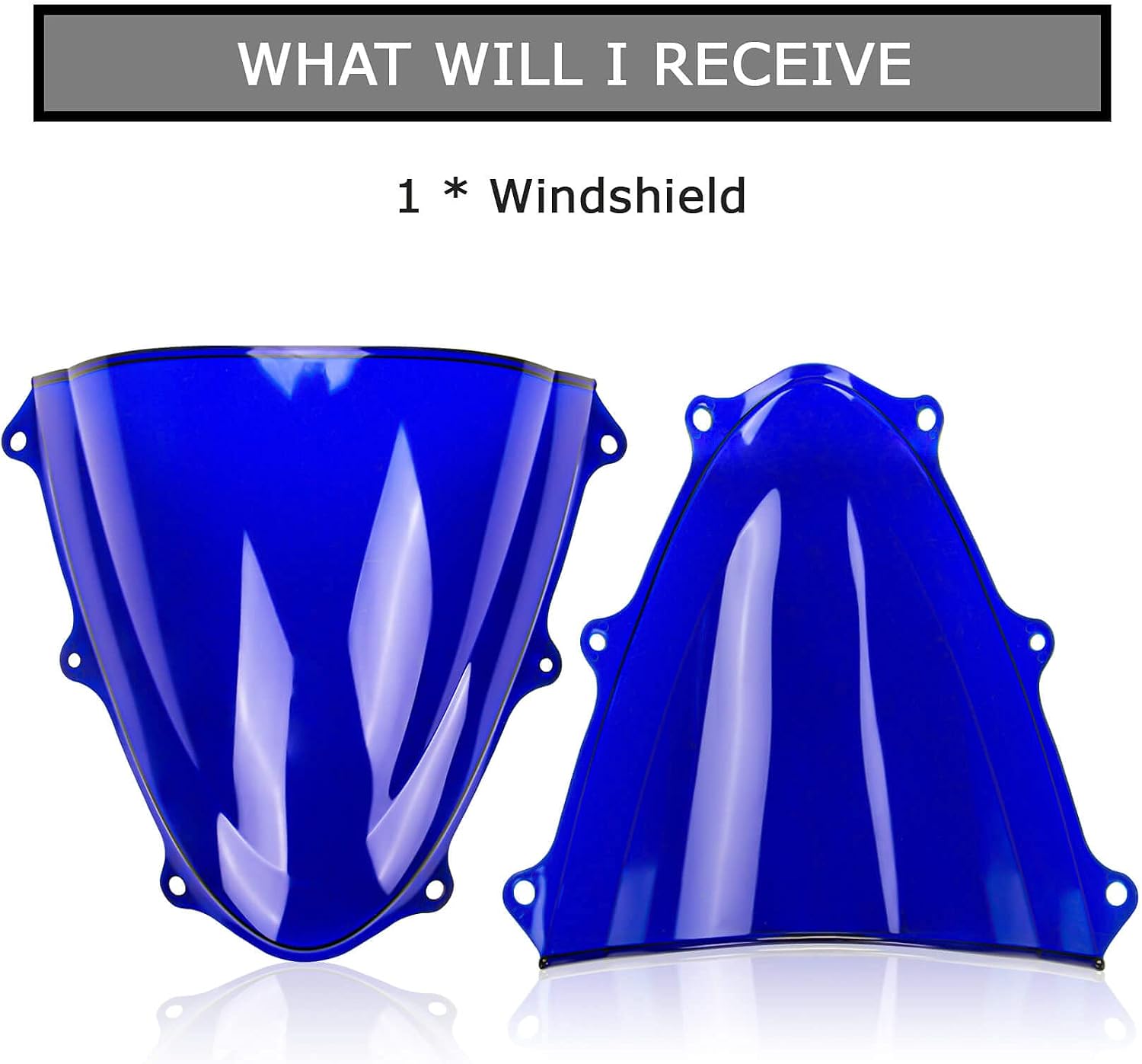 PSLER Windshield Windscreen Double Bubble for Suzuki GSXR600 GSXR750 K11 2011-2023 Blue