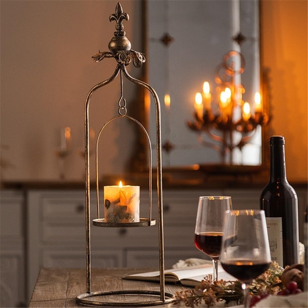 Candleholders Creative Old Candlestick Elegant Candle Holder Restaurant Tabletop Iron Ornaments