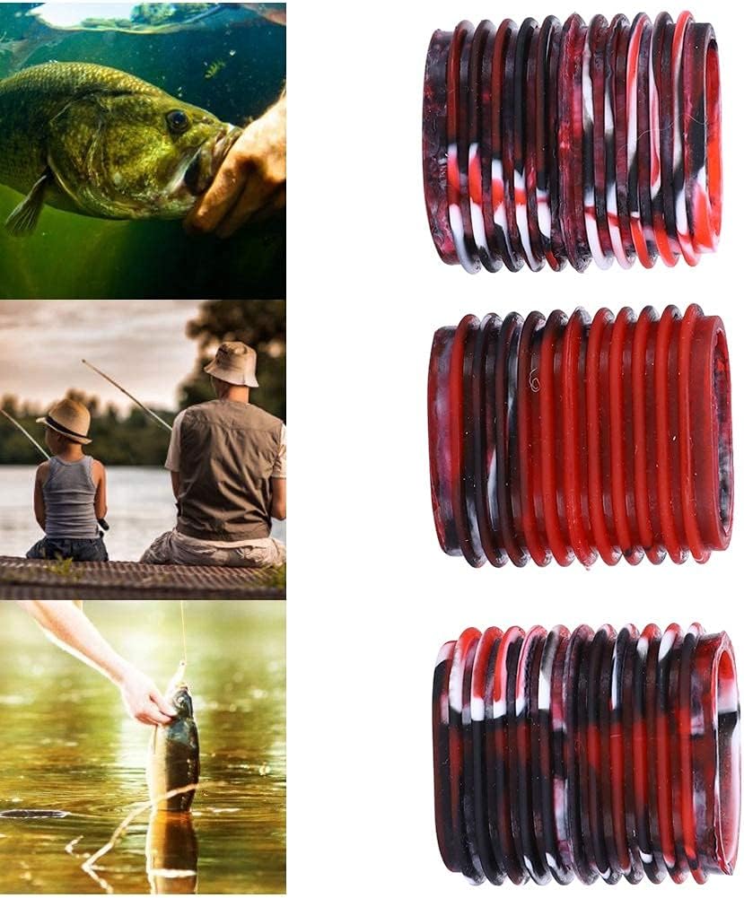 HERCHR Fishing Reel Grip, 5 pcs Non-Slip Rubber Universal Casting Spinning Fishing Rod Sleeve Baitcaster Knob Covers Fishing Reel Handle Grip