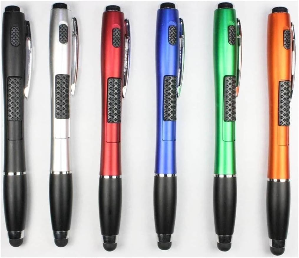 Stylus [6 Pcs], 3-in-1 Touch Screen Pen (Stylus + Ballpoint Pen + LED Flashlight) Comparable with Smartphones Tablets iPad iPhone Samsung etc + 6 Extra Ink