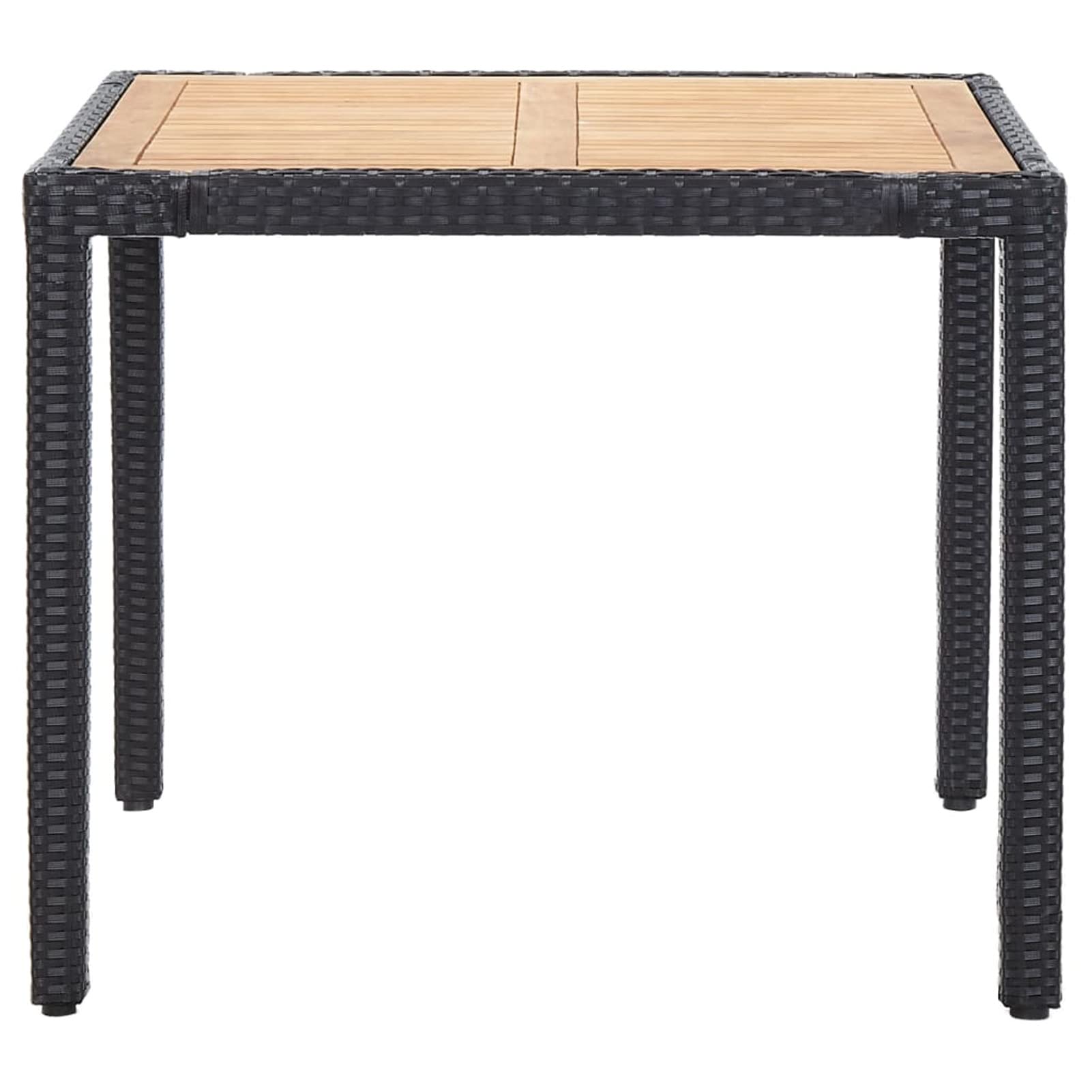 Homgoday Set de Comedor de jardín 5 pzas y Cojines ratán sintético Negro Conjunto de Comedor de Exterior Conjunto de Muebles de Jardín terraza Exterior Sillas y Mesa con Cojines incluidos