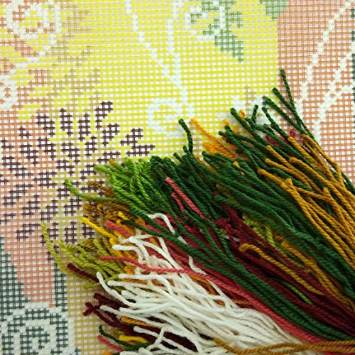 Image of Brvsk Seasonal Needlepoint Kit for Adults and Beginners - Autumn 16″ x 16″ with Clear, Precise Printed Design on Cotton Canvas; Includes 2 Needles, Yarn, and Easy-Read Chart