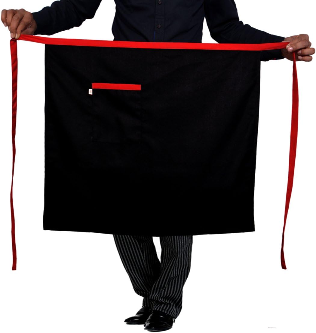 Switchon Waist Half Chef's Apron with Pocket – Free Size | Durable Polyester for Chefs & Waiters unisex Apron - Proudly Made in India