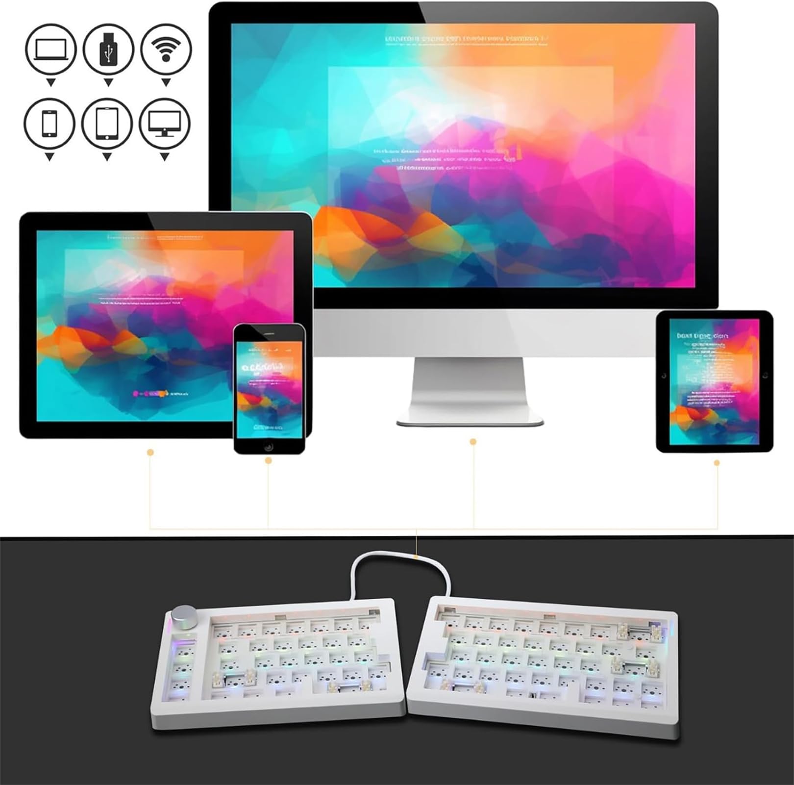 Amazon | GMK70 メカニカルキーボード 70%分割型 ホットスワップ対応