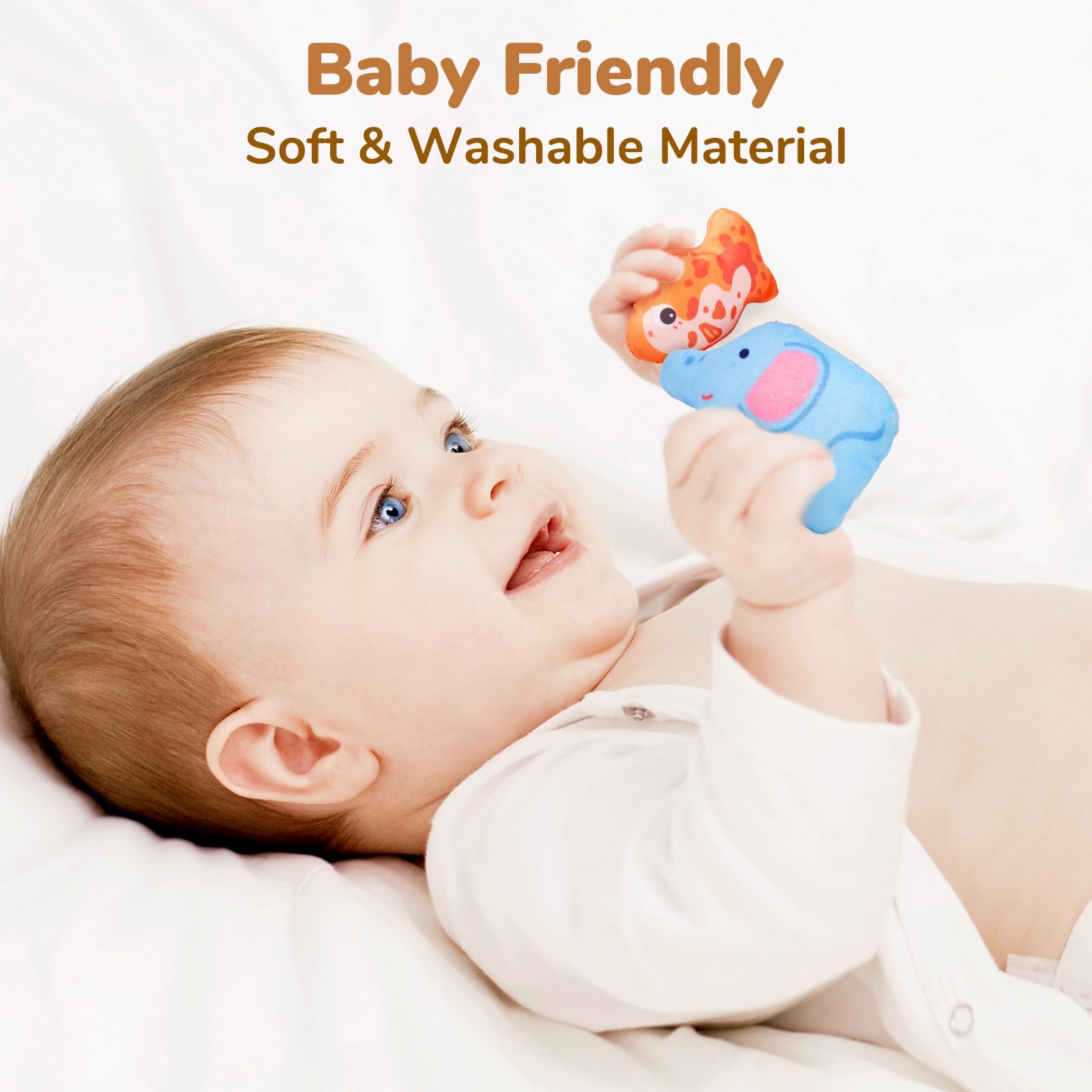 JoyCat Giochi Neonato 6-12 Mesi - Scatola Morbida misteriosa con 10 Pezzi di Giocattoli Sensoriali, Sonaglio, Specchio, Giochi Montessori Sensoriale per Bambini Regalo Bimbo Bimba