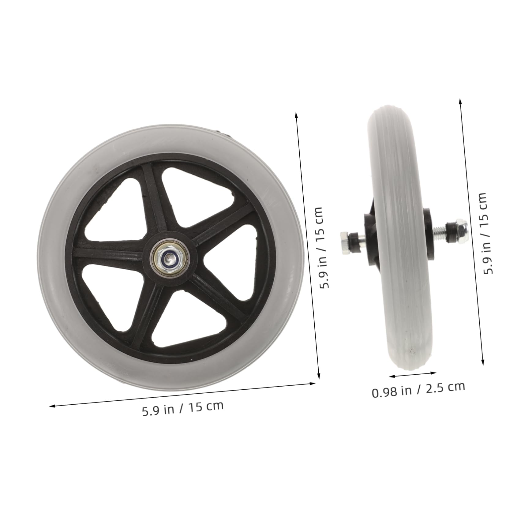 BCOATH Wheelchair Front Wheel Multipurpose Universal Wheel Replaceable Wheelchair Accessory Easy to Install Disassemble