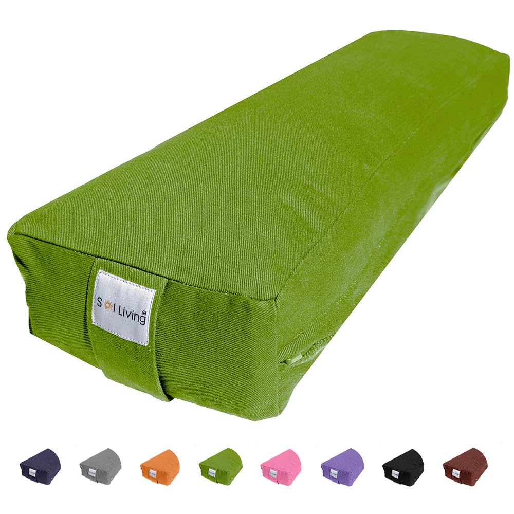 Sol Living Rectangular Yoga Bolster Meditation Pillow, Extra Firm Cotton