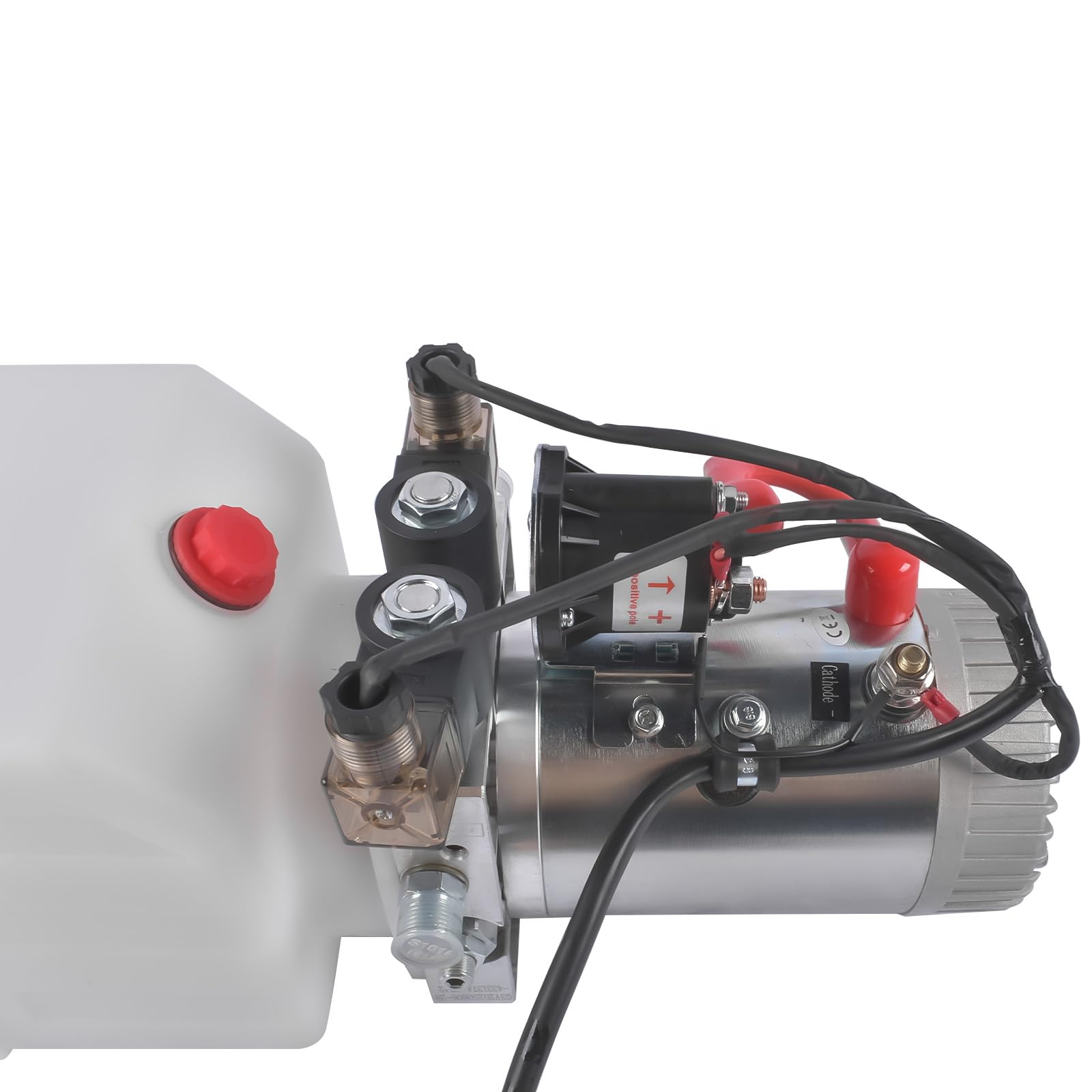 Centralina idraulica da 6 quarti Potenza 1.6KW, Pompa idraulica a doppio effetto 12V DC per sollevamento auto rimorchio con cassone ribaltabile, Unità di potenza pompa idraulica, Serbatoio di plastica