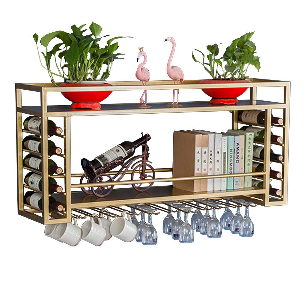 WSNDY Scaffale per Vino Industriale Portabottiglie da Parete - Armadietto per Vino sospeso - Portabicchiere da Vino Portabottiglie da Vino - Espositore per la conservazione del Vino Decorazioni PE