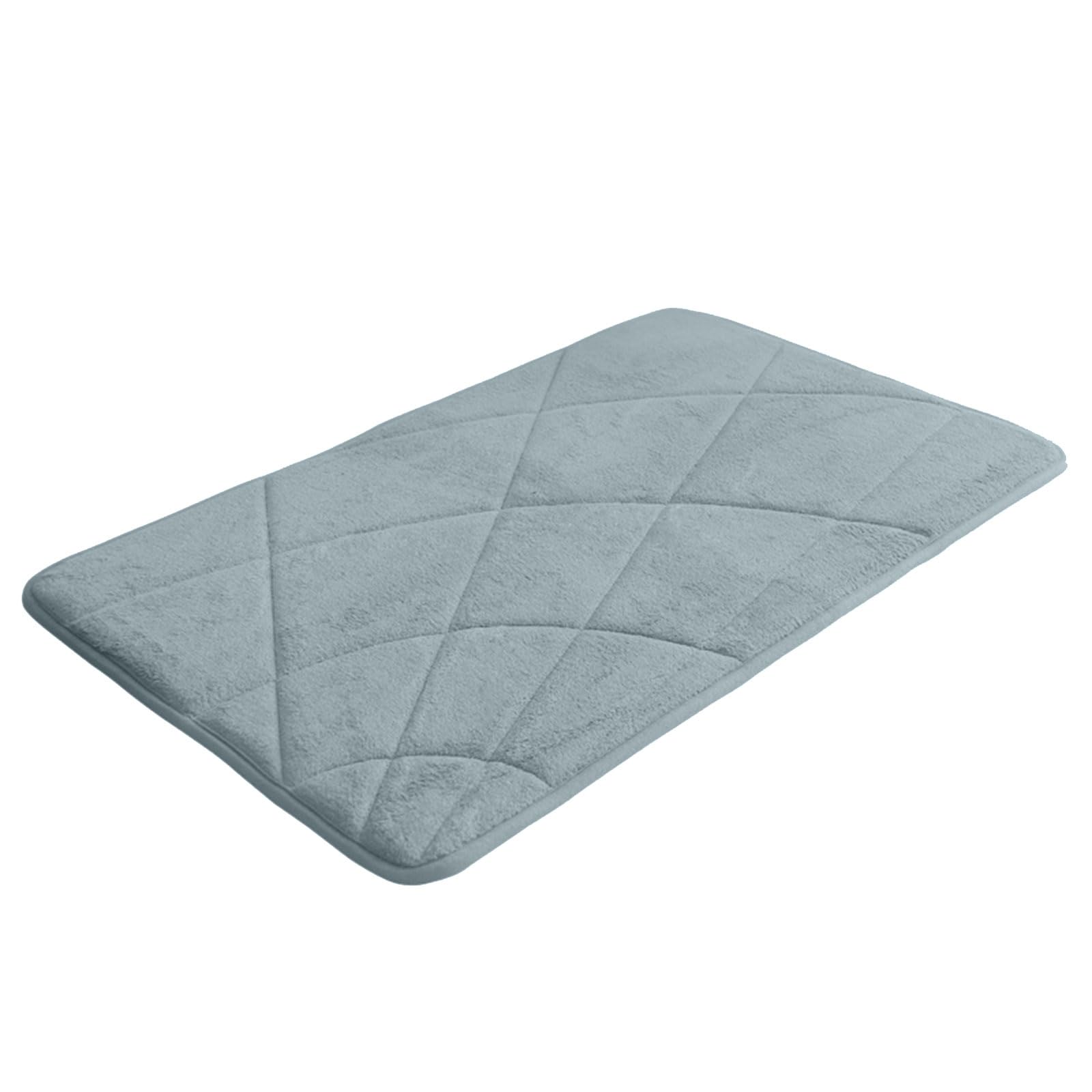Carotoe Grey Bathrom Mat Plushie Bath Mat Antislip Memory Foam Bathtube For Bathroom Floormat 400X600mm Shower Bath