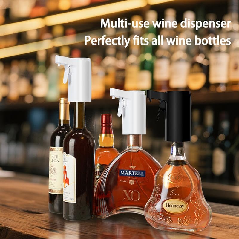 Image of Smart Quantitative Wine Dispenser with Touch Screen, Automatic Electric Pourer, Adjustable 1-99ml Digital Display, Black, Modern Design (White)