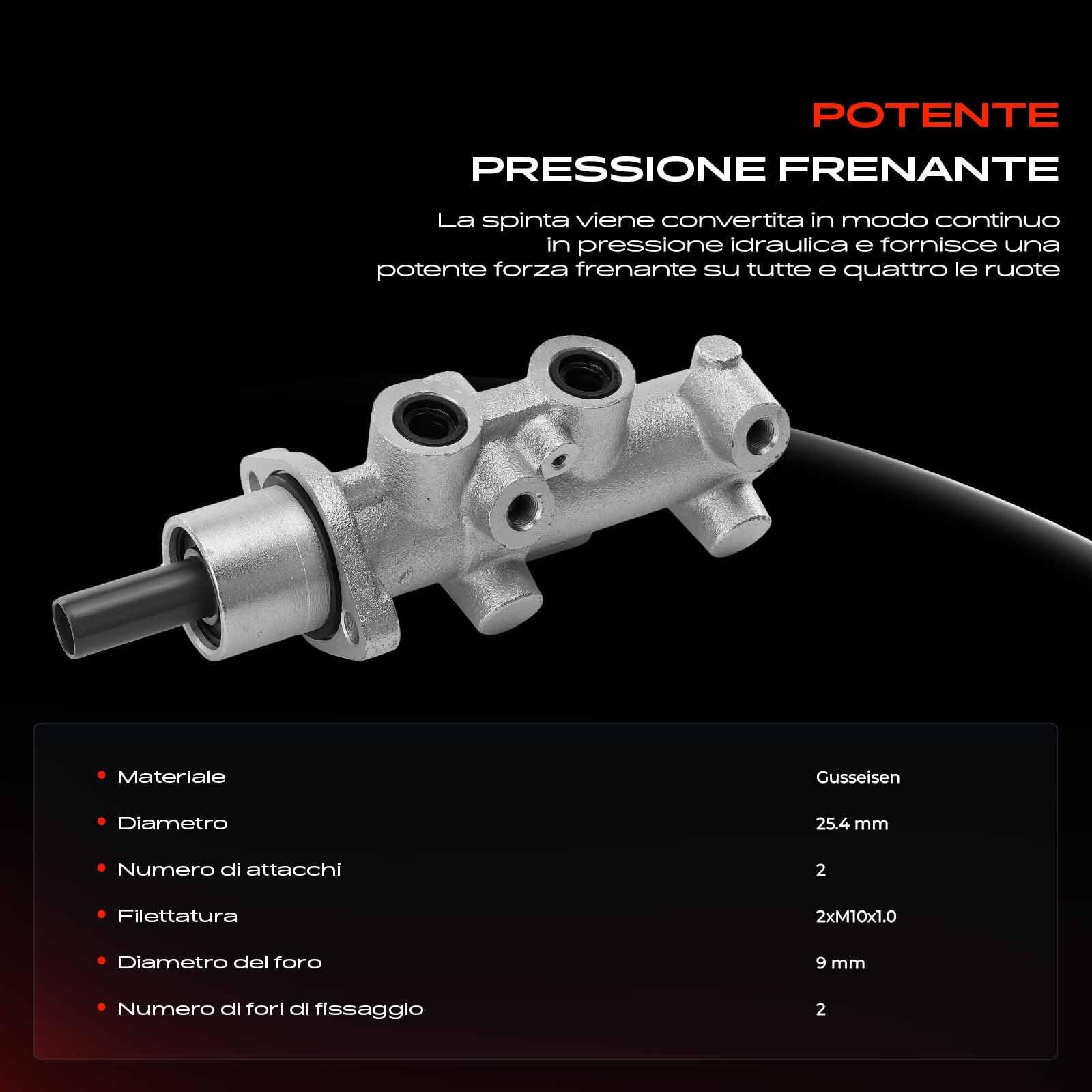 Frankberg Pompa Freno Cilindro di Freno Compatibile con Ducato Bus 250 2.3L Ducato Bus 244 2.0L Ducato Bus 244 2.3L Ducato Bus 230 2.8L Jumper Furgone 230L 2.5L Replace# 4601N6