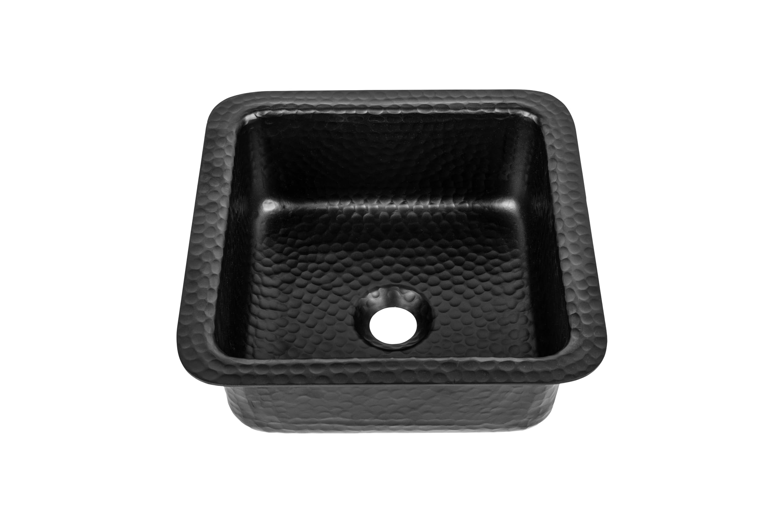 Monarch Abode 12-inch Hand Hammered Matte Black Aluminum Glasgow Dual Mount Drop in Bar Prep Sink, Drop in or Undermount Kitchen Sink, Single Dual Mount Bowl