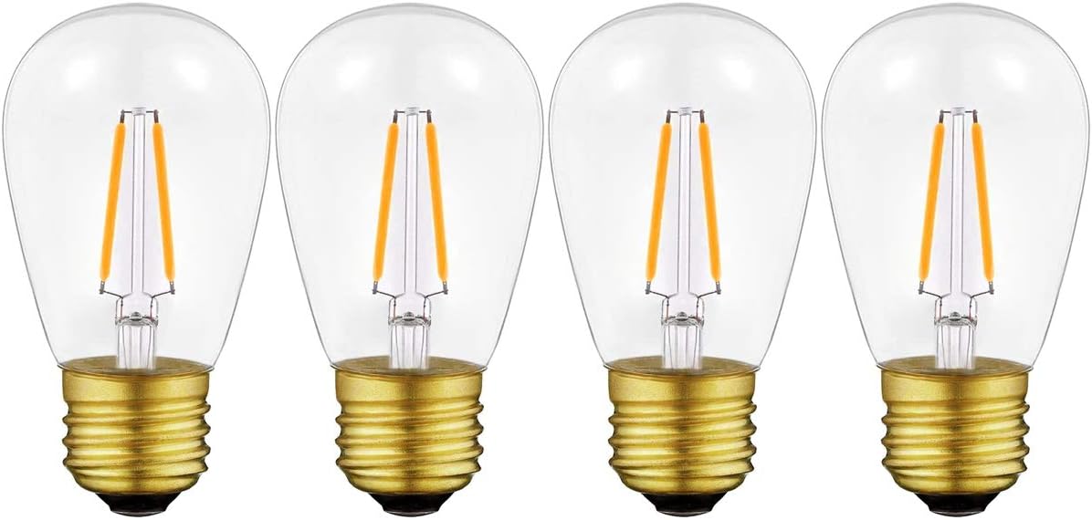 Joddge 48ft Indoor Outdoor String Lights for Patio Garden Yard Deck Cafe Dimmable Weatherproof Commercial Grade [UL Listed] - Incandescent (48FT 1 Pack)