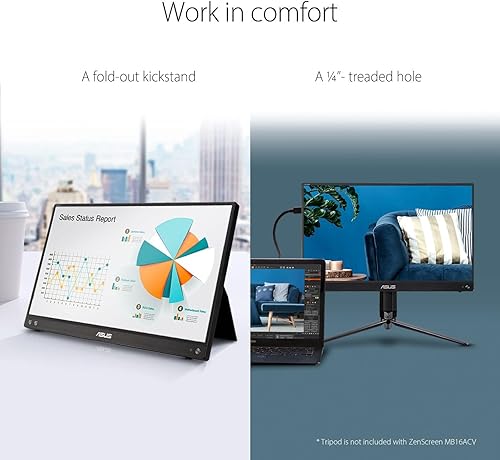 Miniatura 6 de ASUS ZenScreen Monitor portátil de 15.6 pulgadas 1080P (MB16ACV) - Full HD, IPS, cuidado de los ojos, sin parpadeo, filtro de luz azul, soporte,