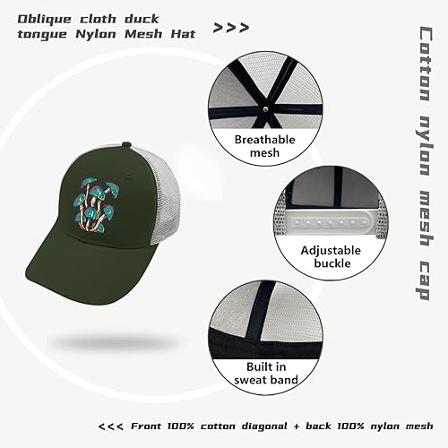 Miniatura 7 de Gorra de béisbol con diseño de hongo para mujer, estilo vintage, de mezclilla, ajustable