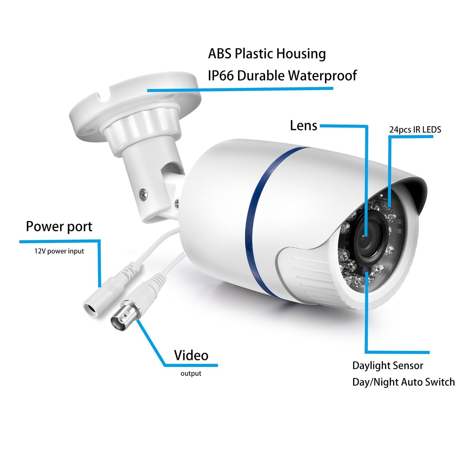 Kit Video Surveillance, H.265X système de Surveillance CCTV sécurité AHD caméra enregistreur vidéo 4CH DVR Kit extérieur 1080P 5MP 2 pièces caméra Balle(1080P)
