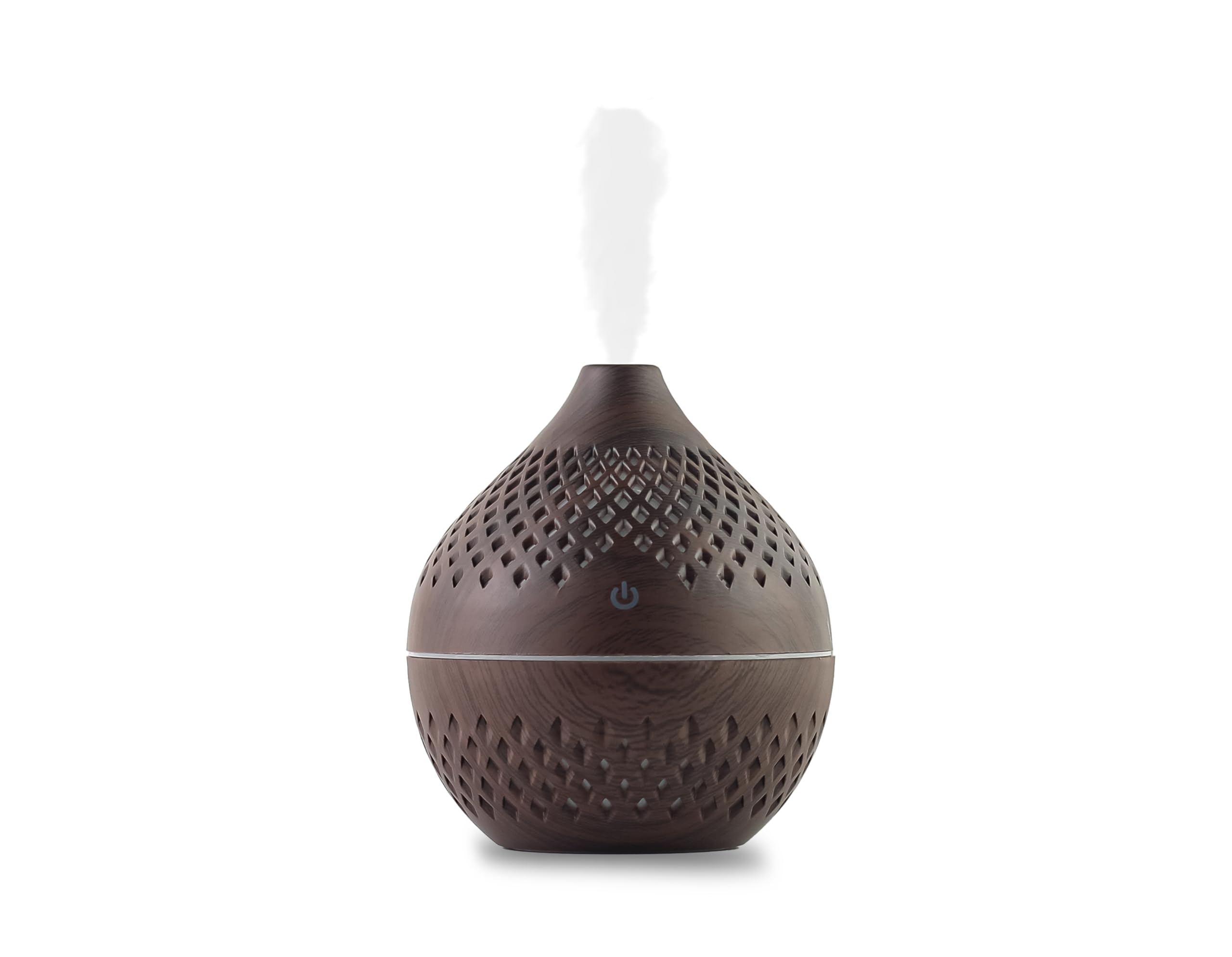 mobigon Wood Cool Mist Ultrasonic Humidifier with Aroma Diffuser and 7 Colorful Night Lights, 200ml (Dark Brown)