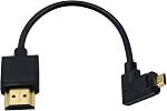 Duttek Micro HDMI to HDMI Cable 1FT/30CM, HDMI to Micro HDMI Cable, Extreme Slim Micro HDMI Male to HDMI Male Cable Support 1080P, 4K, 3D for GoPro Hero 8/7 Black,Sony A6500/A7,Canon Camera,etc