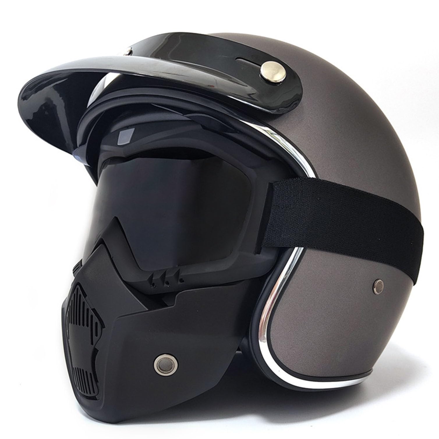 Casque jet face ouverte avec lunettes résolvant le manque d'air