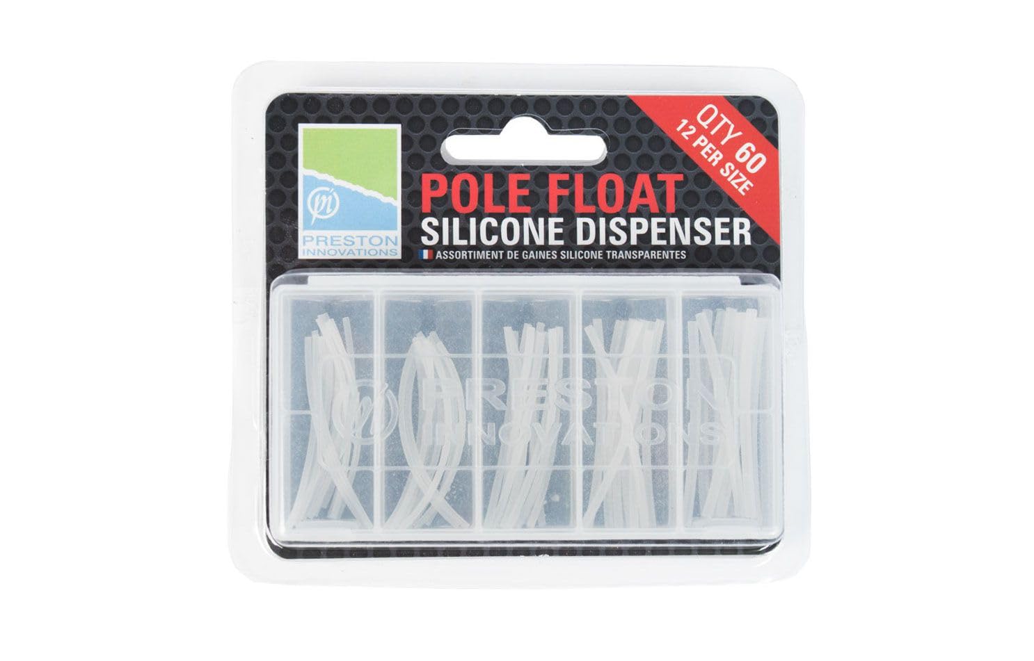 Preston Pole Float Silicone Dispenser | Pole Fishing Float Attachment | 0.5mm Wall Diameter Pre-Cut in 40mm Lengths | Easy to Thread onto Carbon, Wire or Fiberglass Pole Foat Stems | Code SILD