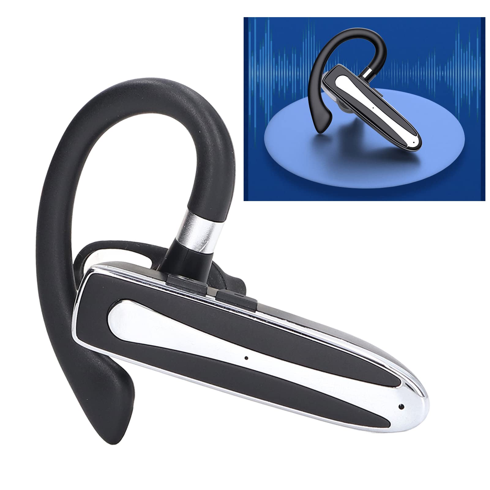 Oreillette Unique, écouteurs Mains Libres Antibruit, Casque sans Fil Rotatif avec étui de Charge à Affichage Numérique LED pour Le Travail Sportif