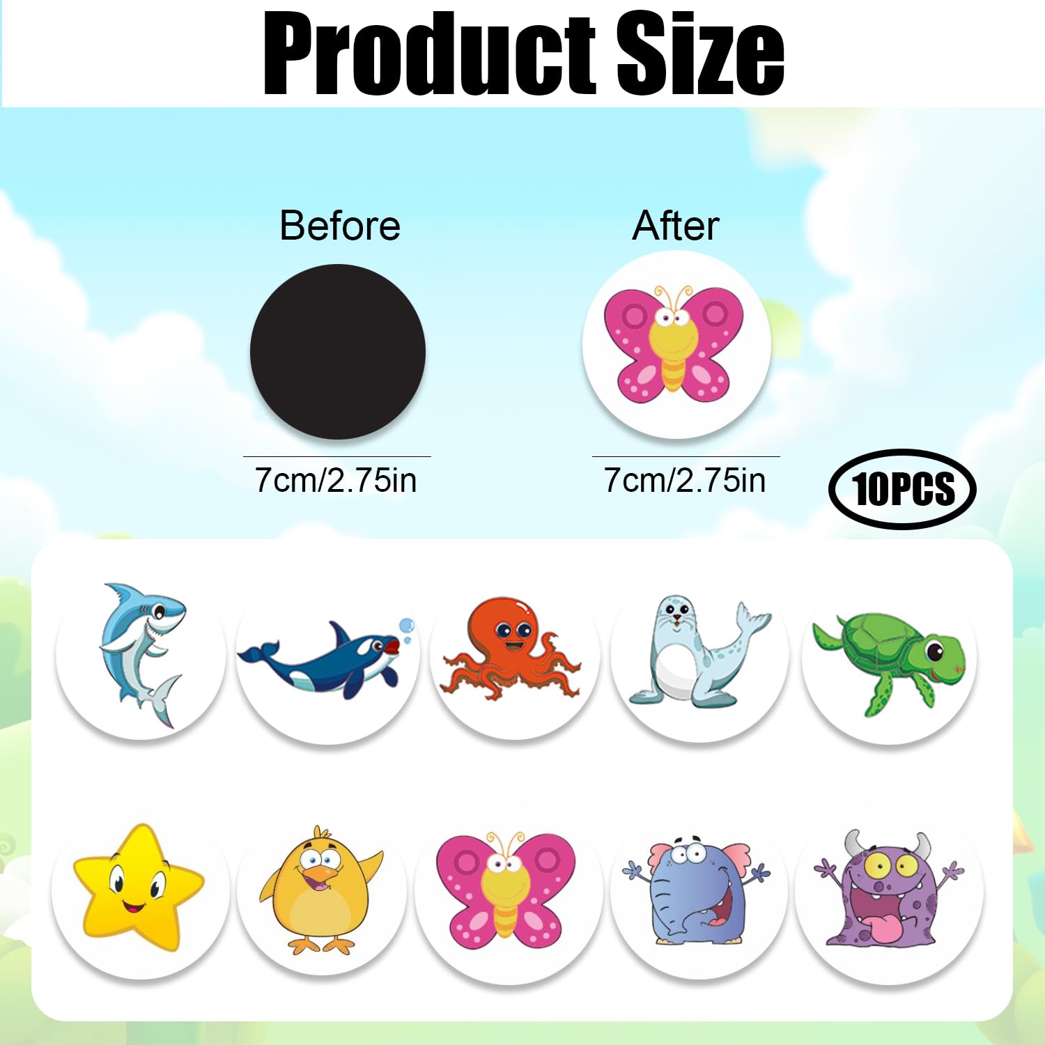 10Pcs Potty Training Stickers, Color Changing Pee Stickers - Image 2