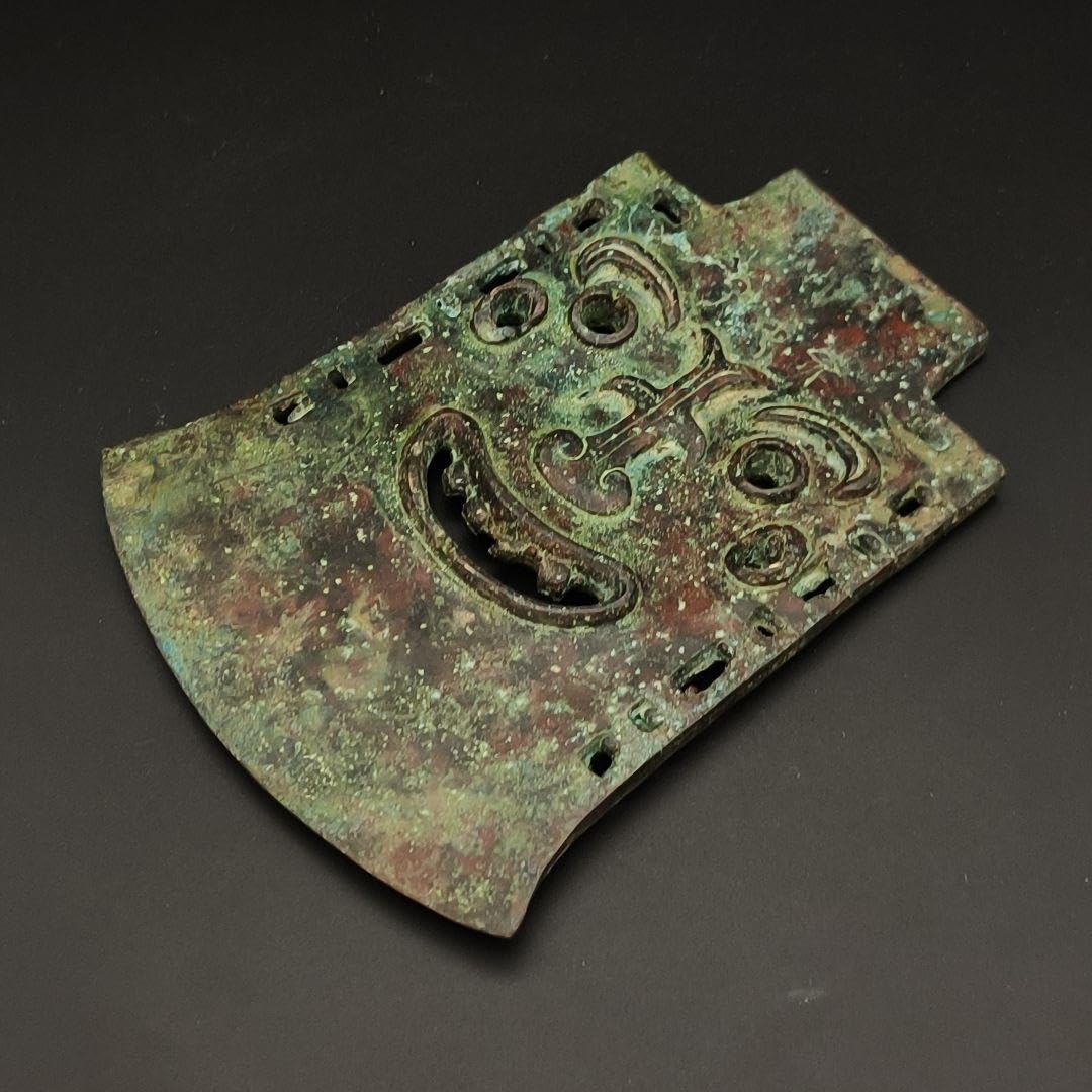 Amazon.co.jp: 銅製置物 青銅器 人面斧 銘紋 刀剣美術 中国美術