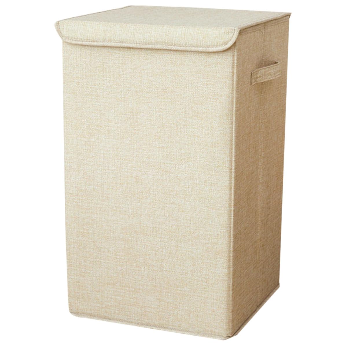 GANAZONO Cesto per Biancheria Beige Coperchio Portatile, Contenitore per Vestiti Sporchi per Piccoli Spazi tra Lavatrice e Asciugatrice