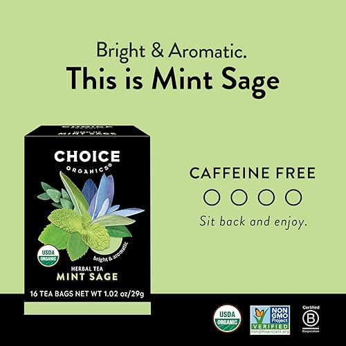 Miniatura 3 de Choice Organic Teas - Paquete variado de té de hierbas - Incluye Rooibos, toronja de miel y té orgánico de salvia menta - 48 bolsas de té (paquete