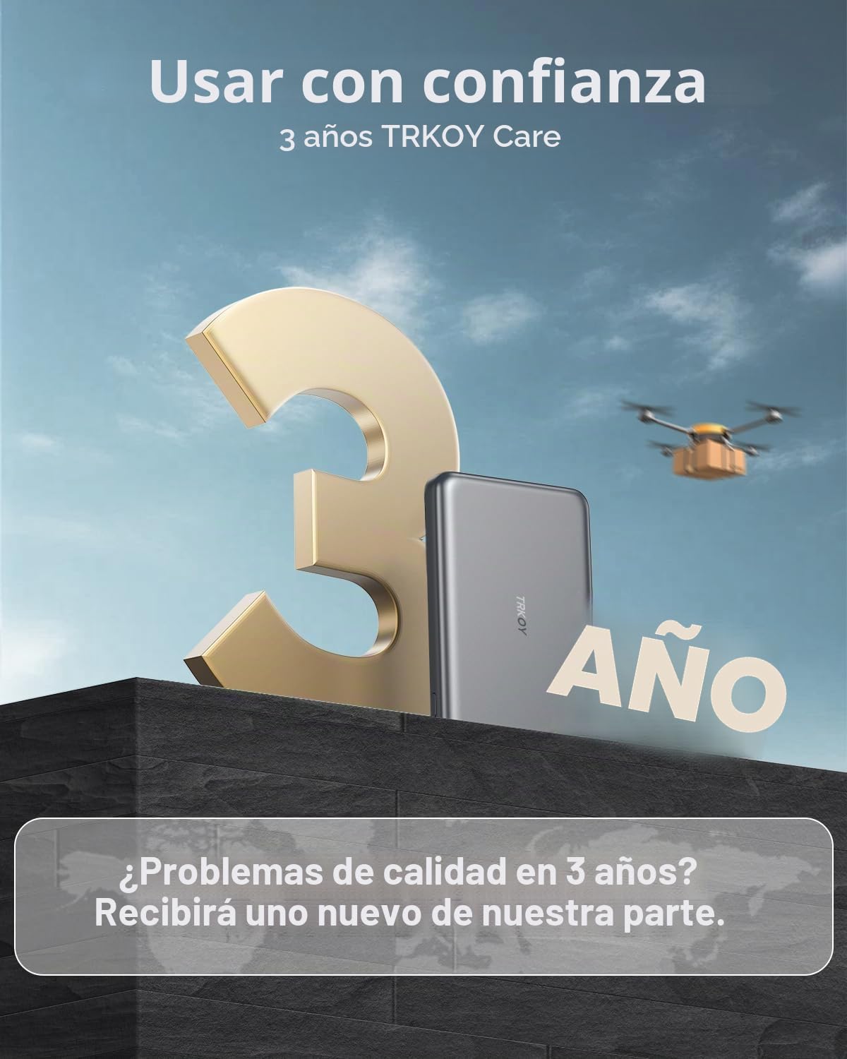 TRKOY Slim - Batería externa magnética para iPhone 5000 mAh | Batería externa de carga rápida inalámbrica con salida USB-C para iPhone 17/16/15/14/13/12