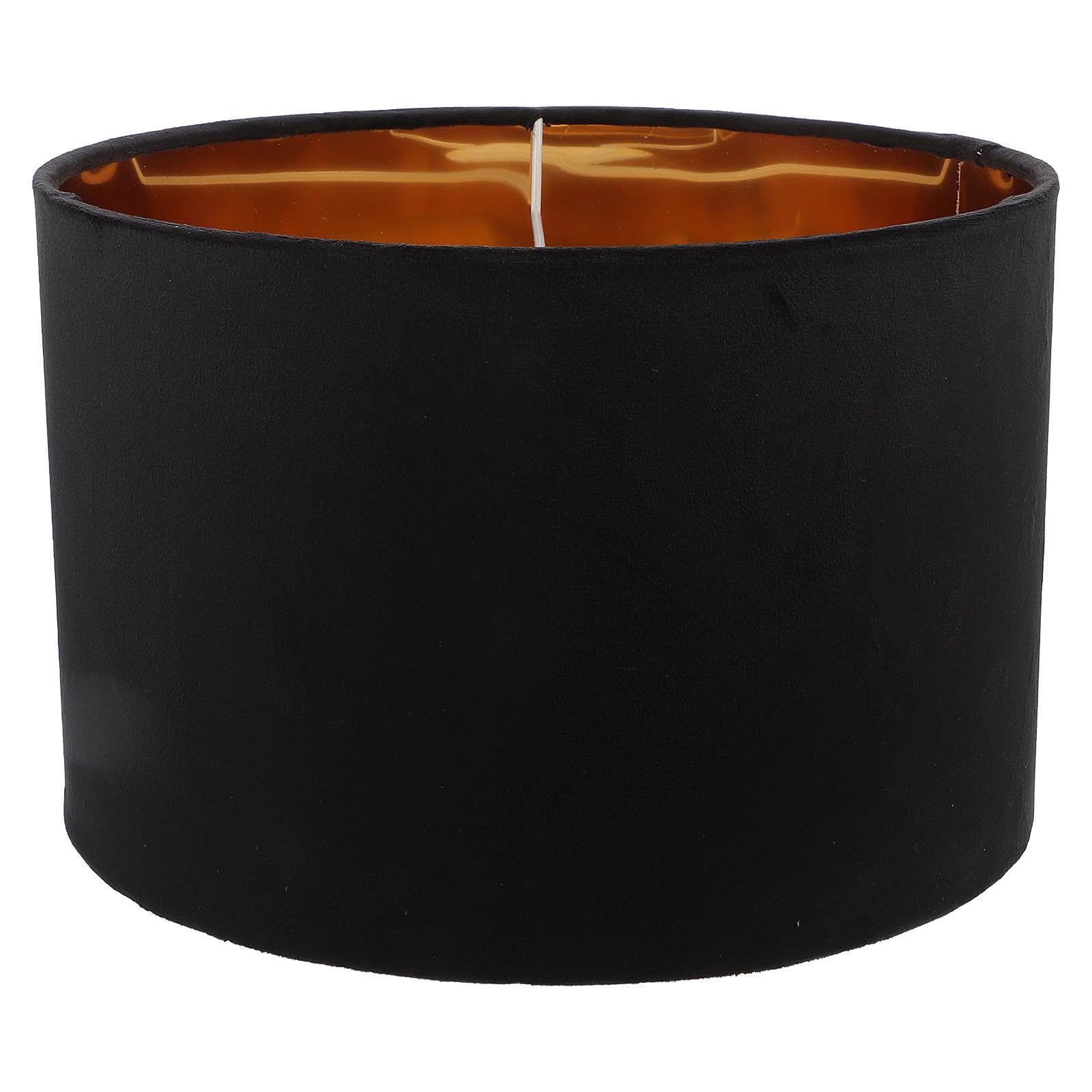 Abat-jour Décoratif en Tissu Noir Doublé Or Suspendre E27